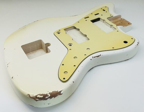 Nitro Lacquer Relic Olympic White Jazz-Style Guitar Body (3lbs 13oz) - Image 4