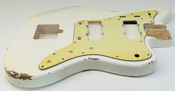 Nitro Lacquer Relic Olympic White Jazz-Style Guitar Body (3lbs 13oz) - Image 6