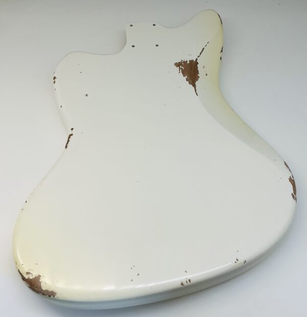 Nitro Lacquer Relic Olympic White Jazz-Style Guitar Body (3lbs 13oz) - Image 7