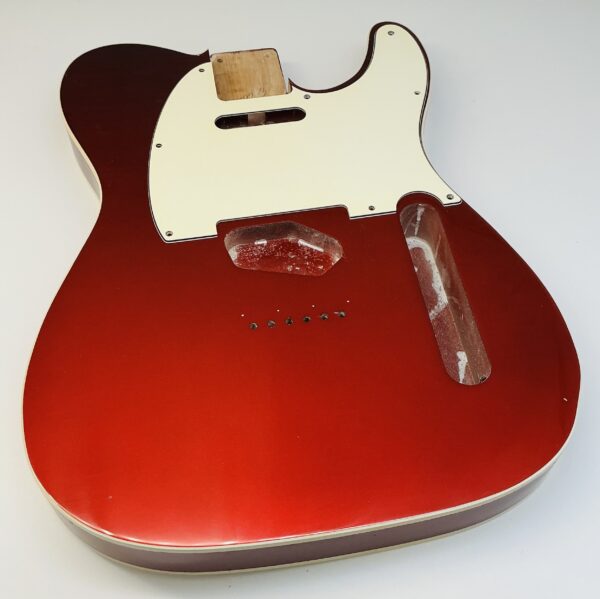 Nitro Lacquer Relic Dark Candy Apple Red Metallic T-Style Guitar Body (4lbs 7oz)