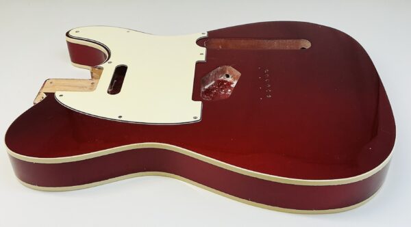 Nitro Lacquer Relic Dark Candy Apple Red Metallic T-Style Guitar Body (4lbs 7oz) - Image 7