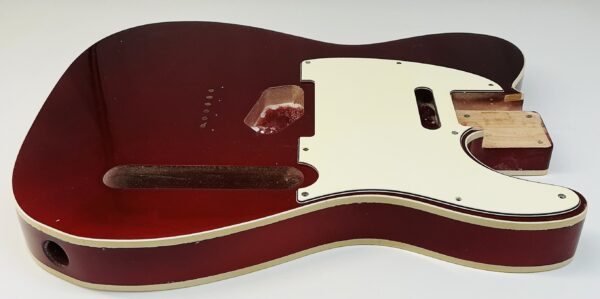 Nitro Lacquer Relic Dark Candy Apple Red Metallic T-Style Guitar Body (4lbs 7oz) - Image 8