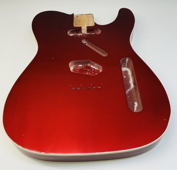 Nitro Lacquer Relic Dark Candy Apple Red Metallic T-Style Guitar Body (4lbs 7oz) - Image 2