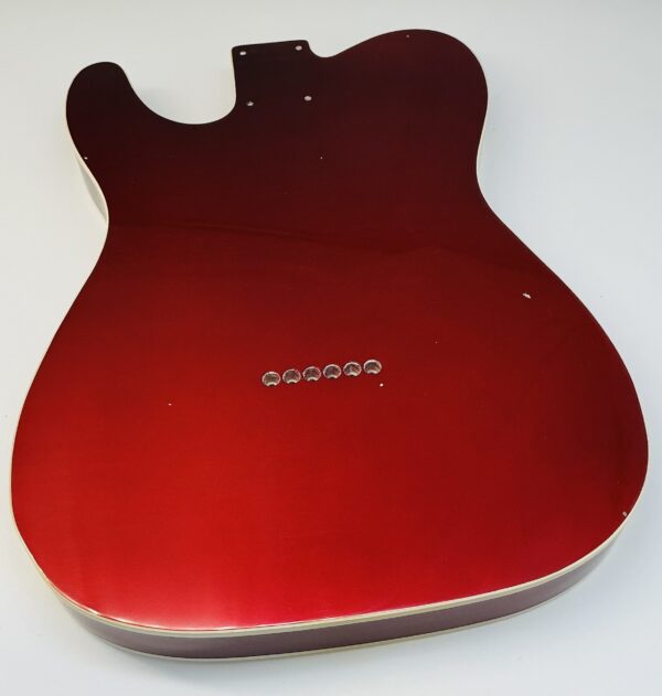 Nitro Lacquer Relic Dark Candy Apple Red Metallic T-Style Guitar Body (4lbs 7oz) - Image 9