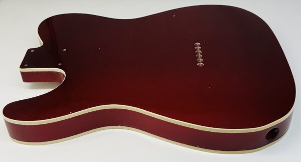 Nitro Lacquer Relic Dark Candy Apple Red Metallic T-Style Guitar Body (4lbs 7oz) - Image 13