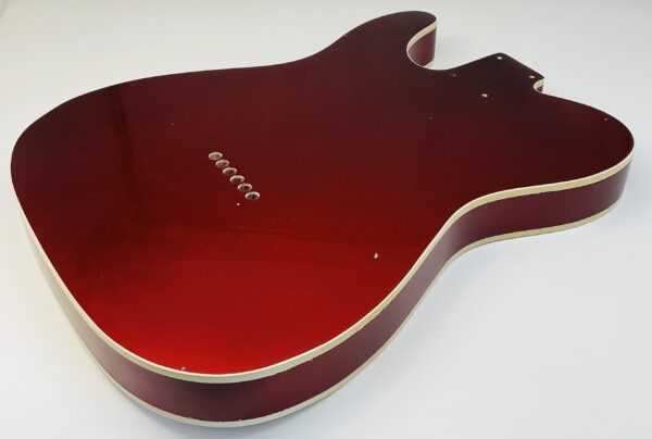 Nitro Lacquer Relic Dark Candy Apple Red Metallic T-Style Guitar Body (4lbs 7oz) - Image 12