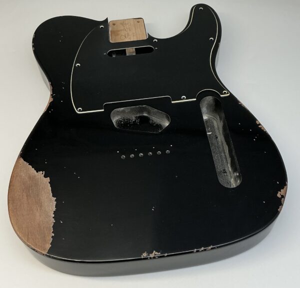 Nitro Lacquer Relic Black T-Style Guitar Body (4lbs 8oz)