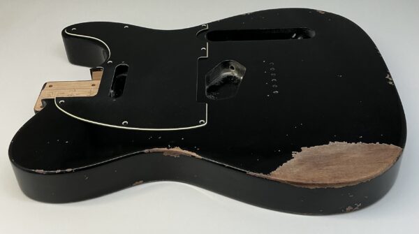 Nitro Lacquer Relic Black T-Style Guitar Body (4lbs 8oz) - Image 5