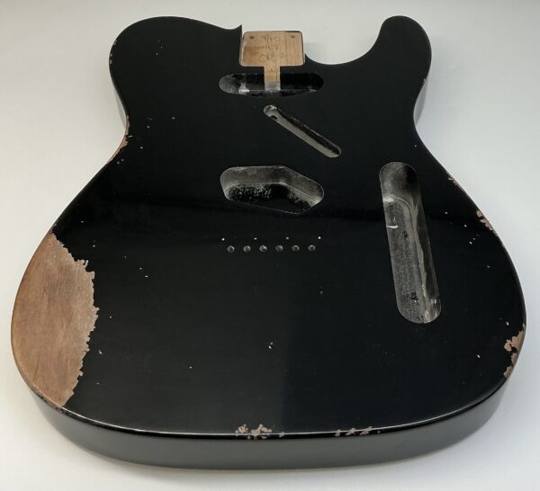 Nitro Lacquer Relic Black T-Style Guitar Body (4lbs 8oz) - Image 2
