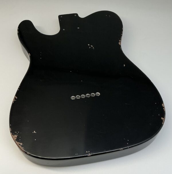 Nitro Lacquer Relic Black T-Style Guitar Body (4lbs 8oz) - Image 7