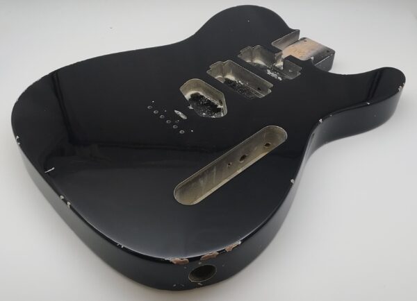 Nitro Lacquer Relic Black 1 PIECE HHS T-Style Guitar Body (4lbs 8oz) - Image 2