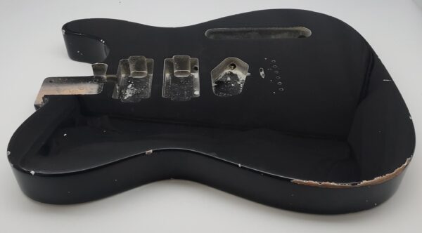 Nitro Lacquer Relic Black 1 PIECE HHS T-Style Guitar Body (4lbs 8oz) - Image 5