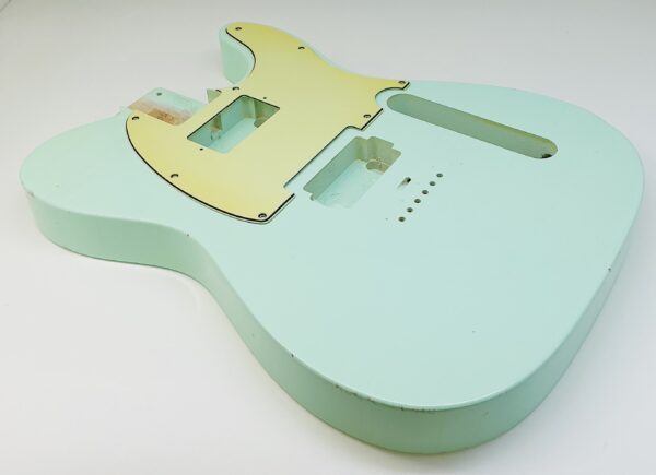 Nitro Lacquer Relic Surf Green Double Humbucker T-Style Guitar Body (4lbs 10oz) - Image 4