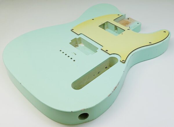 Nitro Lacquer Relic Surf Green Double Humbucker T-Style Guitar Body (4lbs 10oz) - Image 5