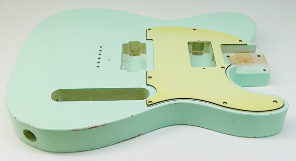 Nitro Lacquer Relic Surf Green Double Humbucker T-Style Guitar Body (4lbs 10oz) - Image 8