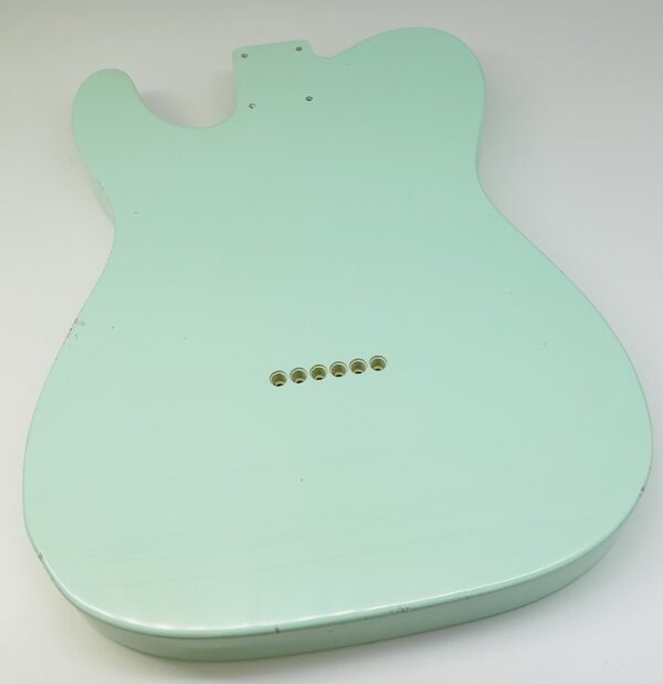 Nitro Lacquer Relic Surf Green Double Humbucker T-Style Guitar Body (4lbs 10oz) - Image 9