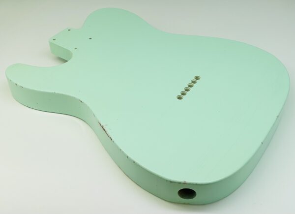 Nitro Lacquer Relic Surf Green Double Humbucker T-Style Guitar Body (4lbs 10oz) - Image 11