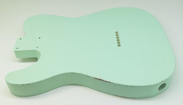 Nitro Lacquer Relic Surf Green Double Humbucker T-Style Guitar Body (4lbs 10oz) - Image 14