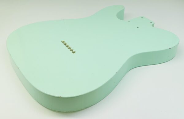 Nitro Lacquer Relic Surf Green Double Humbucker T-Style Guitar Body (4lbs 10oz) - Image 12