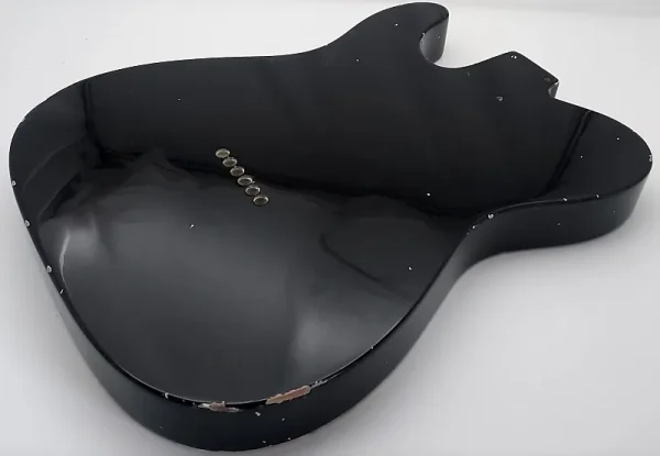 Nitro Lacquer Relic Black 1 PIECE HHS T-Style Guitar Body (4lbs 8oz) - Image 10