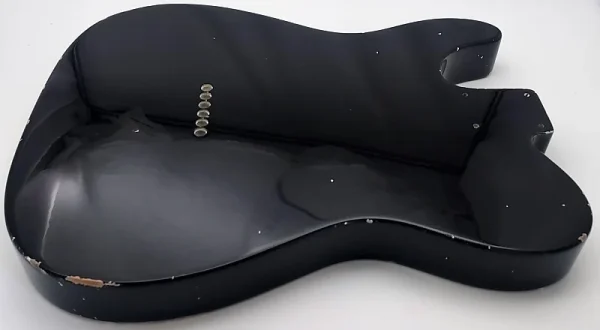 Nitro Lacquer Relic Black 1 PIECE HHS T-Style Guitar Body (4lbs 8oz) - Image 7