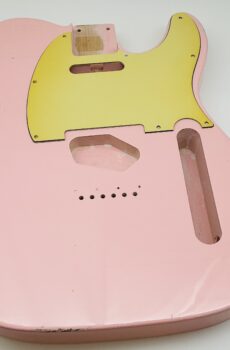 Nitro Lacquer Relic Faded Shell Pink T-Style Guitar Body (4lbs 13oz)