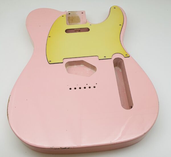 Nitro Lacquer Relic Faded Shell Pink T-Style Guitar Body (4lbs 13oz)