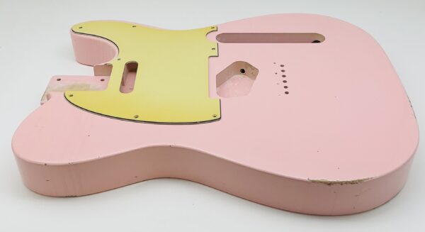 Nitro Lacquer Relic Faded Shell Pink T-Style Guitar Body (4lbs 13oz) - Image 7
