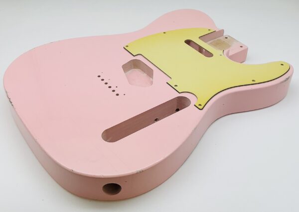 Nitro Lacquer Relic Faded Shell Pink T-Style Guitar Body (4lbs 13oz) - Image 5