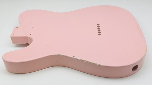 Nitro Lacquer Relic Faded Shell Pink T-Style Guitar Body (4lbs 13oz) - Image 13