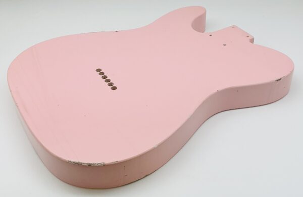 Nitro Lacquer Relic Faded Shell Pink T-Style Guitar Body (4lbs 13oz) - Image 11