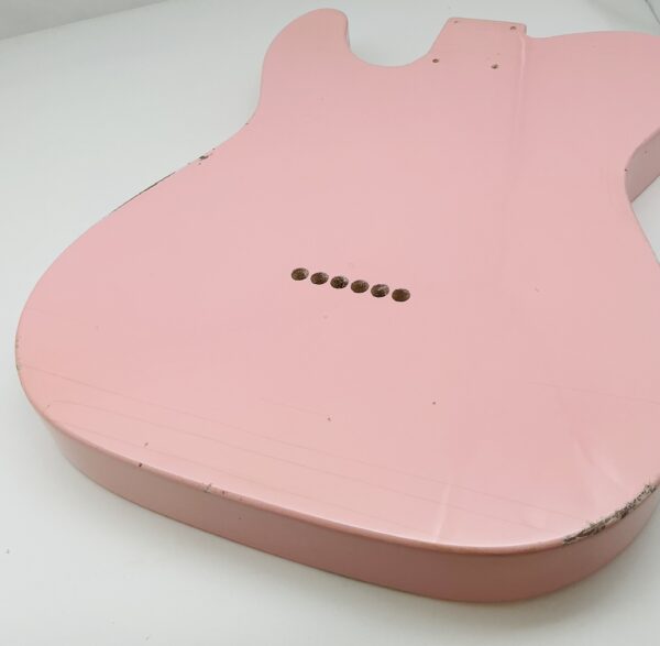 Nitro Lacquer Relic Faded Shell Pink T-Style Guitar Body (4lbs 13oz) - Image 15