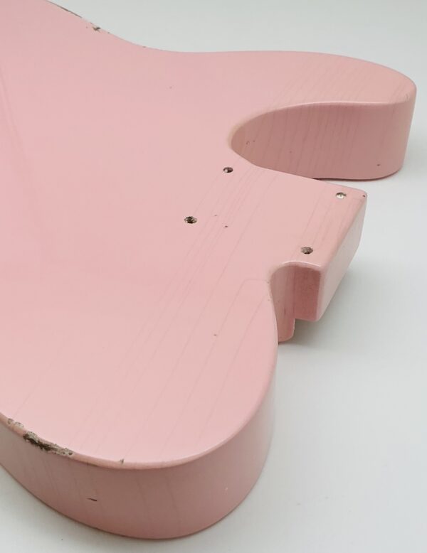Nitro Lacquer Relic Faded Shell Pink T-Style Guitar Body (4lbs 13oz) - Image 10
