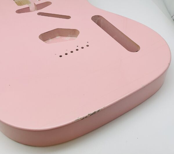 Nitro Lacquer Relic Faded Shell Pink T-Style Guitar Body (4lbs 13oz) - Image 6