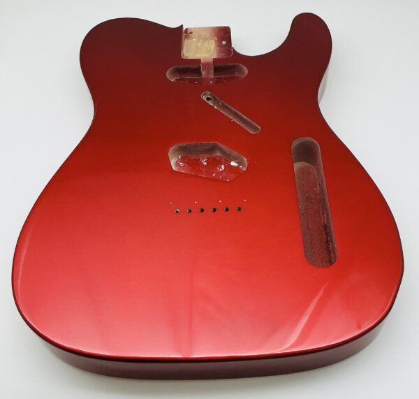 Nitro Lacquer Relic Candy Apple Red Metallic 1 PIECE T-Style Guitar Body (4lbs 8oz) - Image 2