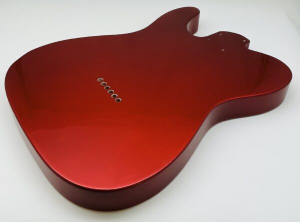 Nitro Lacquer Relic Candy Apple Red Metallic 1 PIECE T-Style Guitar Body (4lbs 8oz) - Image 10