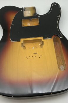 Nitro Lacquer Relic 1 PIECE 3 Tone Sunburst T-Style Guitar Body (4lbs 1oz)