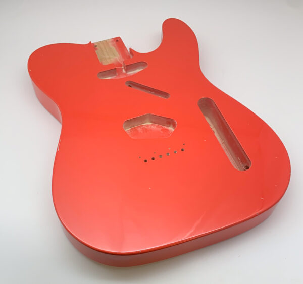 Nitro Lacquer Relic Faded Fiesta Red T-style Guitar Body (4lbs 6oz) - Image 2