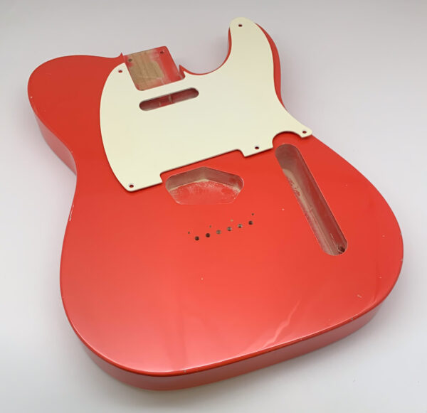 Nitro Lacquer Relic Faded Fiesta Red T-style Guitar Body (4lbs 6oz)