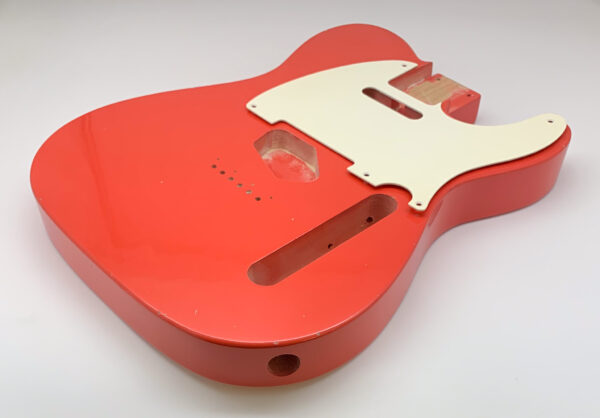 Nitro Lacquer Relic Faded Fiesta Red T-style Guitar Body (4lbs 6oz) - Image 4