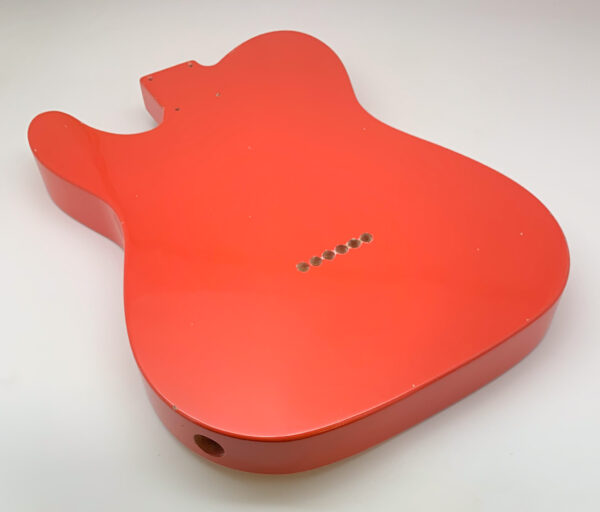 Nitro Lacquer Relic Faded Fiesta Red T-style Guitar Body (4lbs 6oz) - Image 8