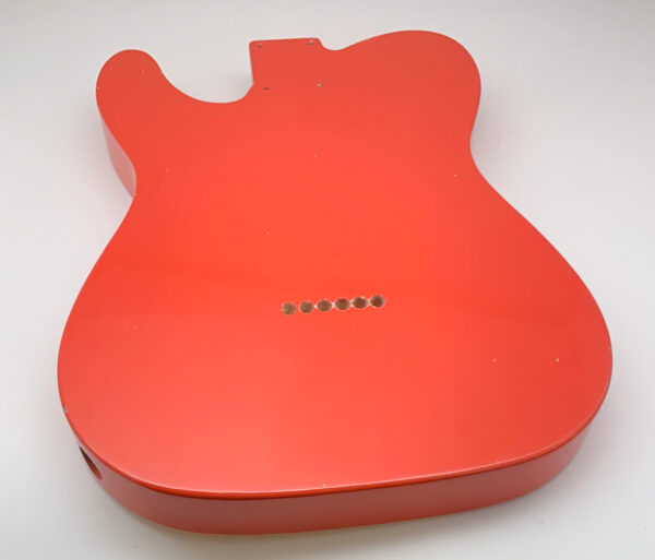 Nitro Lacquer Relic Faded Fiesta Red T-style Guitar Body (4lbs 6oz) - Image 7