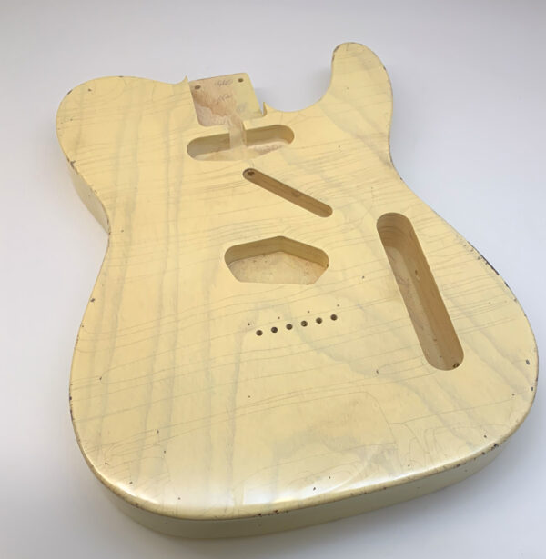 1 PIECE Nitro Lacquer Relic Blonde T-Style Guitar Body (4lbs 3oz) - Image 2