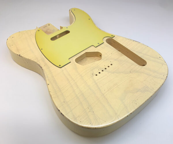 1 PIECE Nitro Lacquer Relic Blonde T-Style Guitar Body (4lbs 3oz) - Image 3