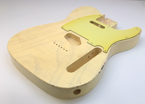1 PIECE Nitro Lacquer Relic Blonde T-Style Guitar Body (4lbs 3oz) - Image 6
