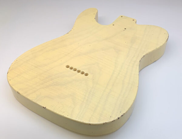 1 PIECE Nitro Lacquer Relic Blonde T-Style Guitar Body (4lbs 3oz) - Image 13