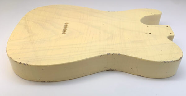 1 PIECE Nitro Lacquer Relic Blonde T-Style Guitar Body (4lbs 3oz) - Image 18