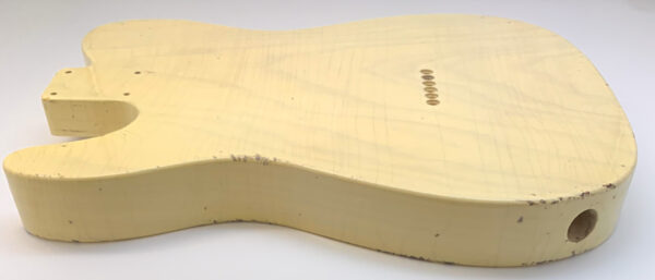 1 PIECE Nitro Lacquer Relic Blonde T-Style Guitar Body (4lbs 3oz) - Image 15