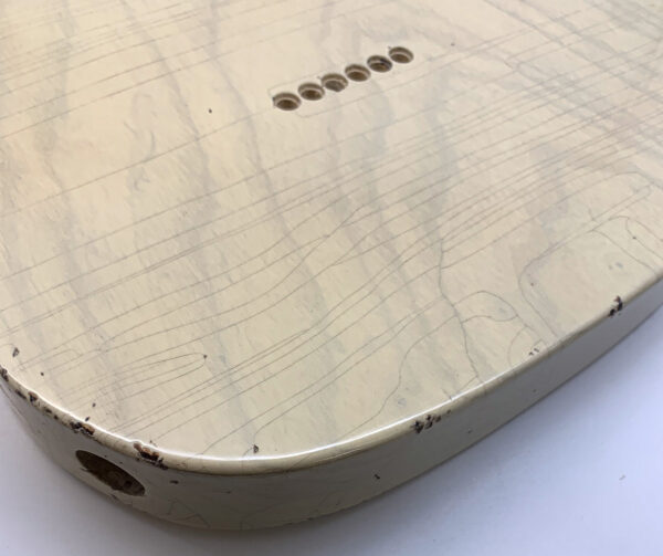 1 PIECE Nitro Lacquer Relic Blonde T-Style Guitar Body (4lbs 3oz) - Image 14
