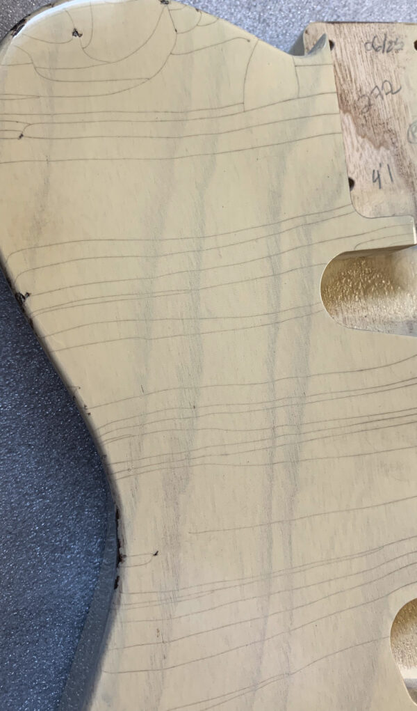 1 PIECE Nitro Lacquer Relic Blonde T-Style Guitar Body (4lbs 3oz) - Image 5